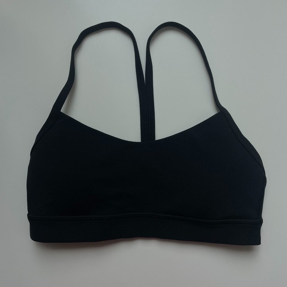 lululemon flow y bra black size 4